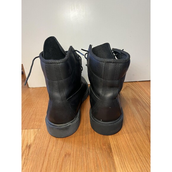 Timberland Boots Mens Size 7 Black Leather Lace Up Work Lug Sole Padded Collar main image 5